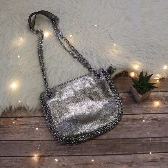 michael kors silver chain bag